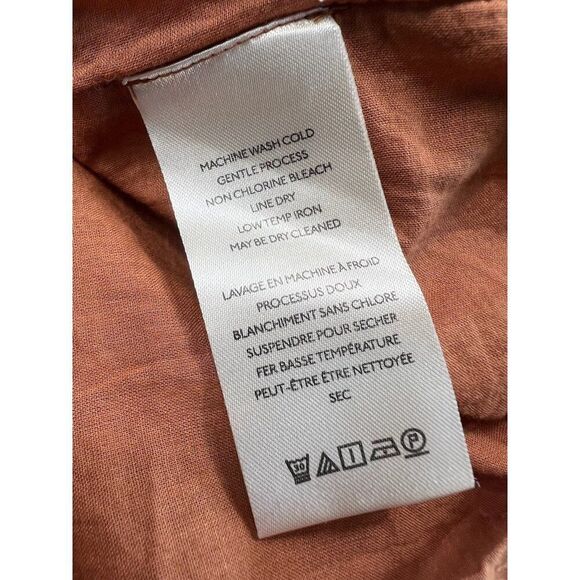 Anthropologie Smocked Waist Linen Blend Mini Dress Brown Size Large - Picture 5 of 7